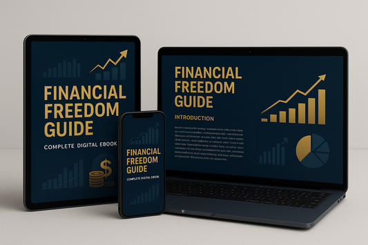 Professional ebook mockup for Financial Freedom Guide