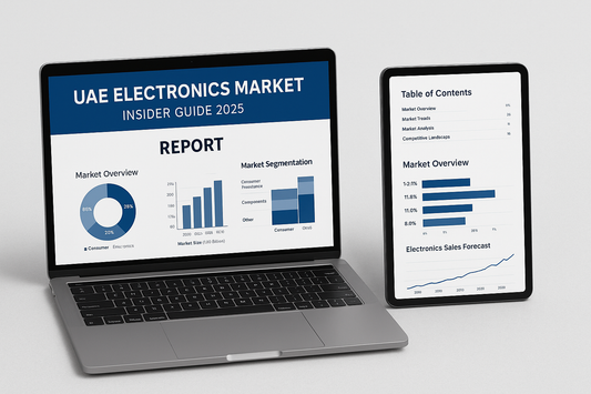 Professional report mockup for UAE Electronics Market Guide